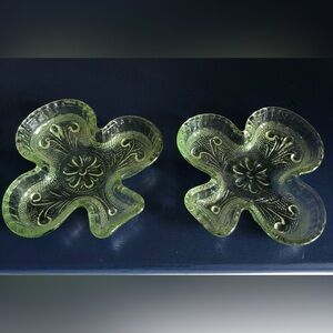 60’s Indiana Glass Green Club Suite dish ashtray